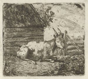 Goat by a Barn by Jan Kobell (II)