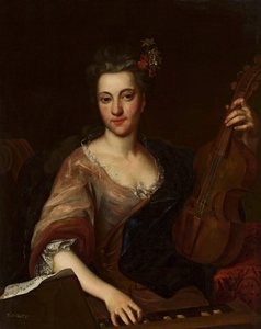 Portrait of a woman with a viola d’amore (Maria Helena Sabina Imhoff?)