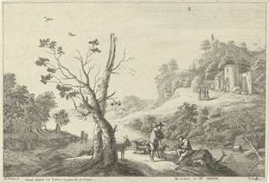 Landscape with a Flutist and a Shepherd by Jan Lauwryn Krafft (I)