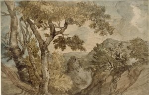 Mountainous Landscape with a Group of Trees by Jan Lievens