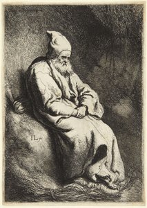 The Hermit (Bartsch 6; Hollstein 17. Between VII and VIII, unrecorded) by Jan Lievens