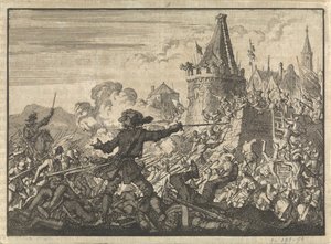 Repelled Assault on the Walls of Livron, Defended by the Huguenots, 1574 by Jan Luyken