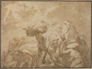 Battle of the Gods and Giants from Mount Olympus and Mount Othrys by Jan Luyken