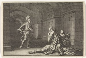 Caesonia with Her Daughter Killed by Lupus by Jan Luyken