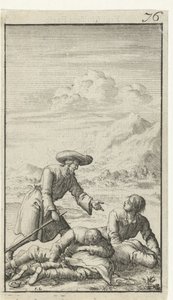 Christian Finds Simple, Sloth, and Presumption Sleeping by Jan Luyken