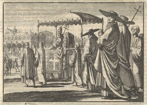 Christian IV, King of Denmark, Dressed as a Pope, Imitating a Procession with His Courtiers, 1596