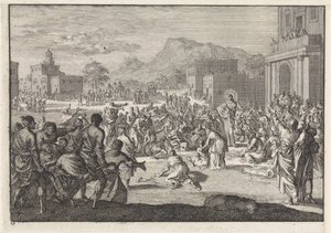 Christ Speaking to a Crowd in a Square