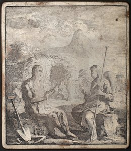 Etching Plate - Adam in Conversation with the Wandering Soul by Jan Luyken