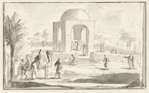 View of a Mosque or Temple in the Desert by Jan Luyken