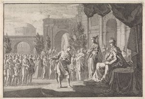 Hyrcanus before the Throne of Ptolemy Philadelphus by Jan Luyken