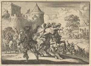 Imperial Commander Dampier Falls from His Horse After Being Shot from the Walls of Presburg (Bratislava), 1620