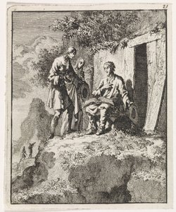 Hermit Visited by Two Figures