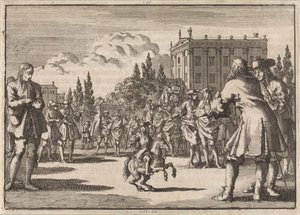 A Crowd Gathered Around Louisillo, the Dwarf of the King of Spain, in a Square in Madrid, 1675