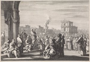 Sermon of Christ before the Temple by Jan Luyken