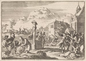 Persecution of Protestants by Marsaut in Niort, 1682 by Jan Luyken