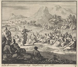 Early Christians Listening to a Sermon in the Wilderness by Jan Luyken