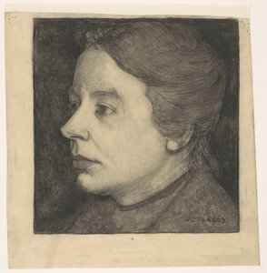 Portrait of Anne Mankes-Zernike by Jan Mankes (signed by artist)