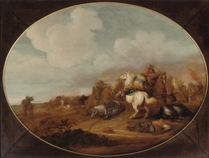 A Cavalry Skirmish by Jan Martszen de Jonge