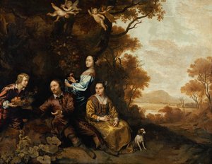 Group Portrait of a Gentleman, His Wife and Daughter