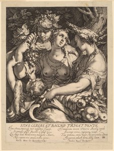 Sine Cerere et Baccho Friget Venus by Jan Pietersz Saenredam, after Abraham Bloemaert