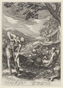 Adam and Eve Working Outside the Earthly Paradise