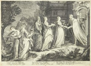 The Wise Virgins Received by the Lord by Jan Saenredam