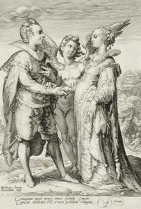 Marriage for Pleasure, Plate 1 of The Marriage Trilogy, c.1594 by Jan Saenredam