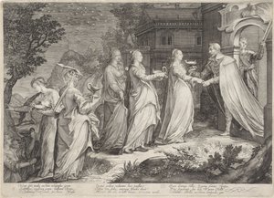 Reception of the Wise Virgins by the Bridegroom by Jan Saenredam