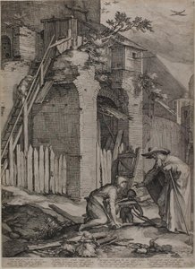 The Prophet Elijah Arriving at the House of the Widow of Sarepta by Jan Saenredam