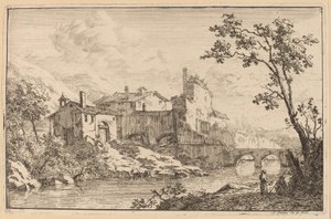 Houses at the Side of a River by Jan Smees