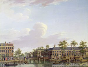 The Alms Houses on River Amstel, Amsterdam