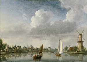 The Spaarne River in Haarlem by Jan Ten Compe