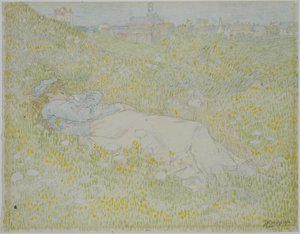 Woman Lying in the Dunes near Noordwijk