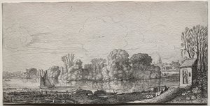A Little Chapel by a Pond by Jan Van de Velde
