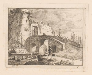 City Gate at an Italian Harbor by Jan Vincentsz. van der Vinne