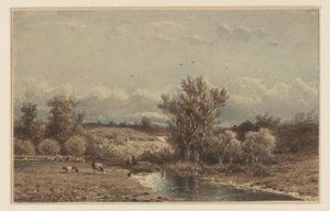 Landscape with River and Cows
