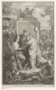 Allegorical Representation with the Foundation of Utrecht (Title Page for: Johan van de Water, Placaatboek, 1729) by Jan Wandelaar