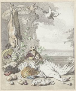 Dead Game, a Monkey, a Dog, and Some Birds