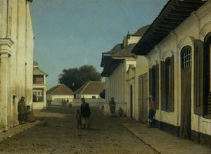 A Street in the Old Part of Batavia by Jan Weissenbruch