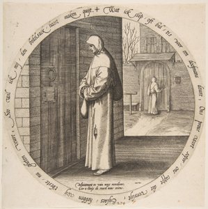 One Begs in Vain at the Door of the Deaf, from Twelve Flemish Proverbs, ca. 1568 by Jan Wierix