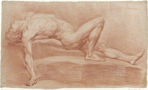 Male Nude Lying on Back by Jan Willem Pieneman