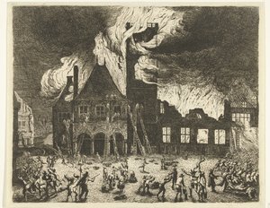 The Fire in the Old Town Hall of Amsterdam, 1652 by Jan de Baen