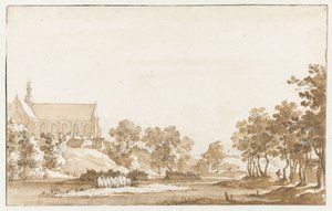 View of St. Lawrence Church in Alkmaar by Jan de Bisschop