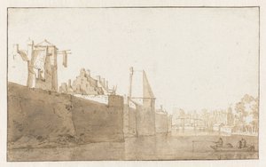 View of the City Wall of Leiden