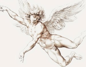 Naked Male Flying Angel