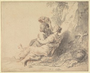 A Frolicking Shepherd Couple by Jan de Bray