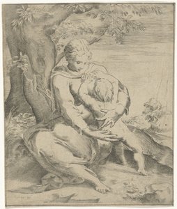 Mother and Child Under a Tree by Jan de Hoey