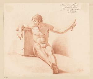 Seated Male Nude, Seen from the Front (2nd Prize 1814)