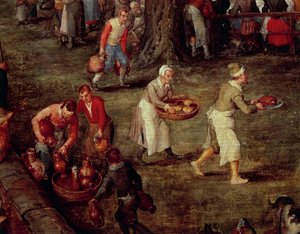 Servers Carrying Food and Wine