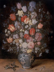 Still Life Of Flowers In A Wooden Tub by Jan the Younger Brueghel